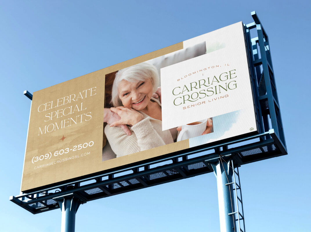 carriage crossing senior living billboard