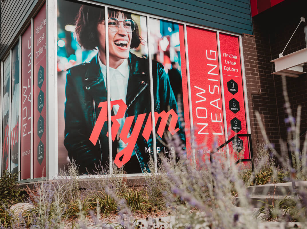rym apartments now leasing window wrap