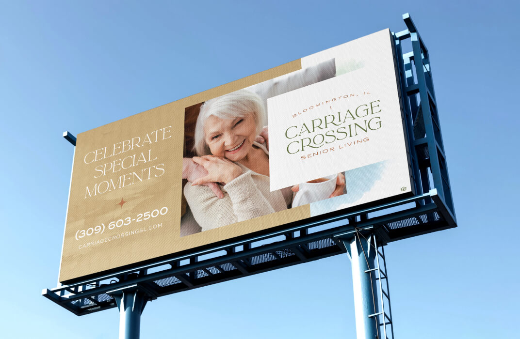 carriage crossing senior living billboard