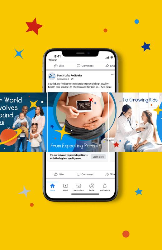 south lake pediatrics social media on a mobile phone