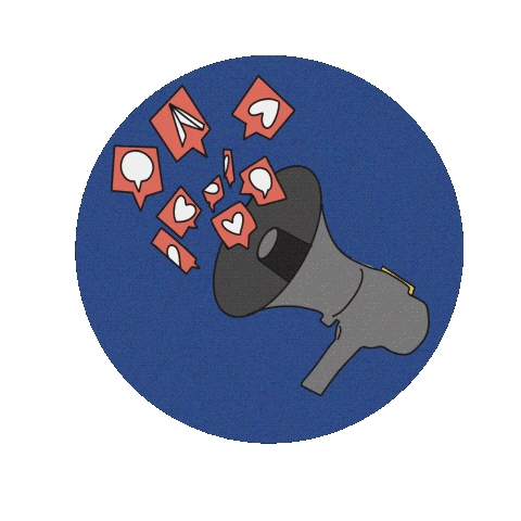 GIF of Microphone Amplifying Social Media Digital Marketing