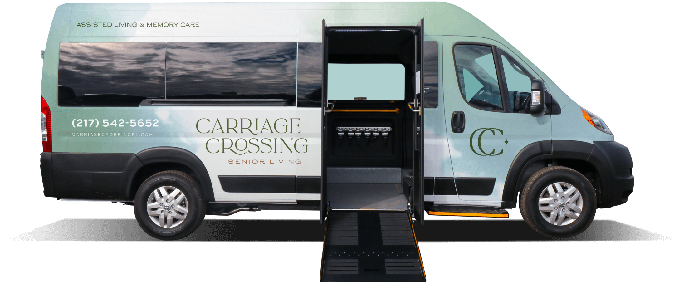 carriage crossing wrap on a van