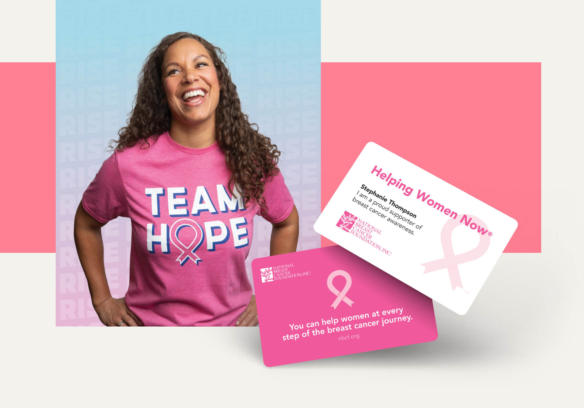 national breast cancer foundation team hope and business cards